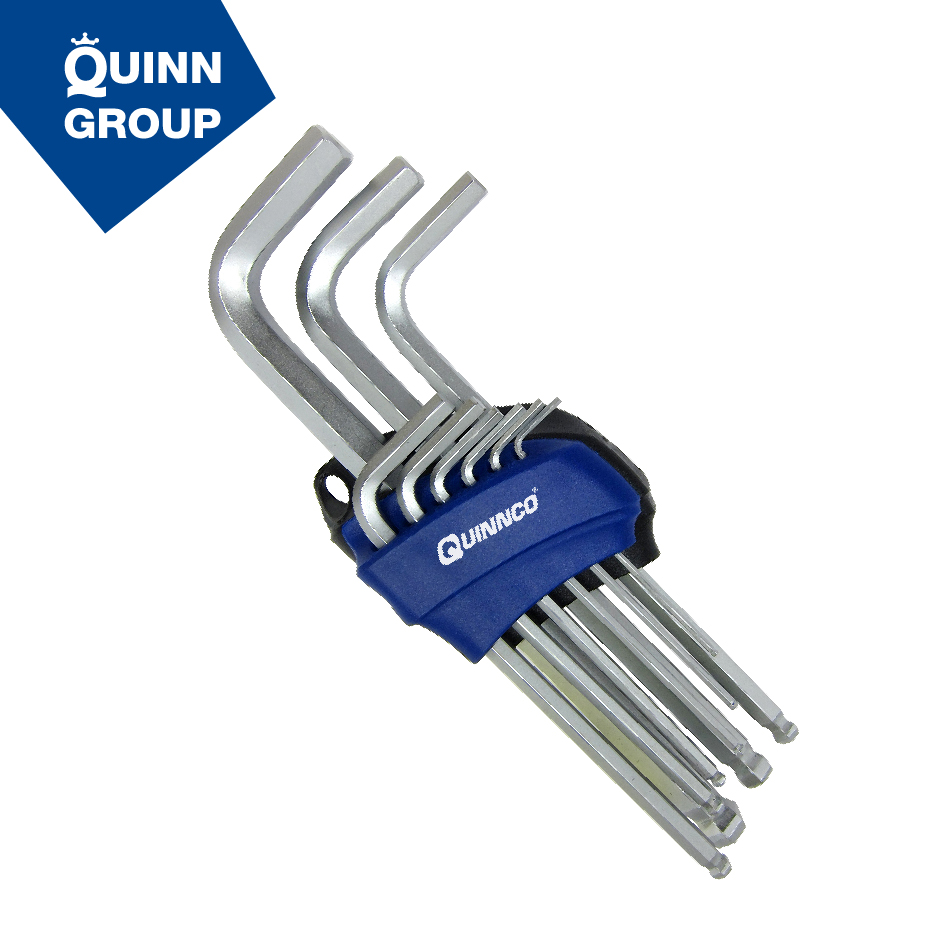Quinnco 9-PC L-Type Long/Short Arm Ball Point Hex Key Wrench Set