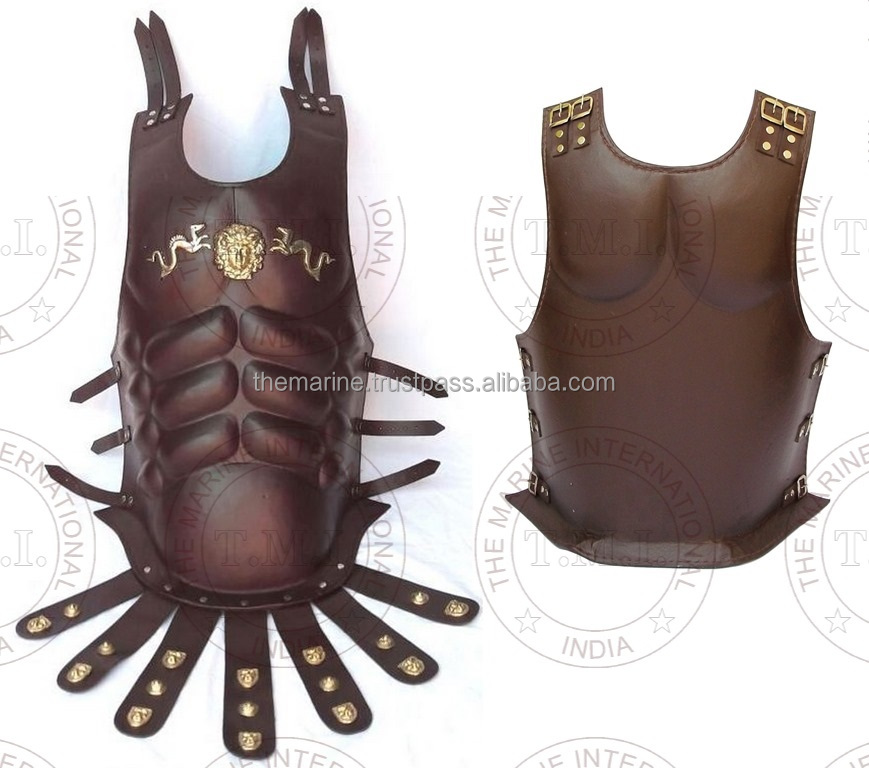 Коричневая Кожаная МЫШЕЧНАЯ БРОНЯ Cuirass ~ эмблема дракона, носимая Коллекционная римская Броня ~ костюм на Хэллоуин