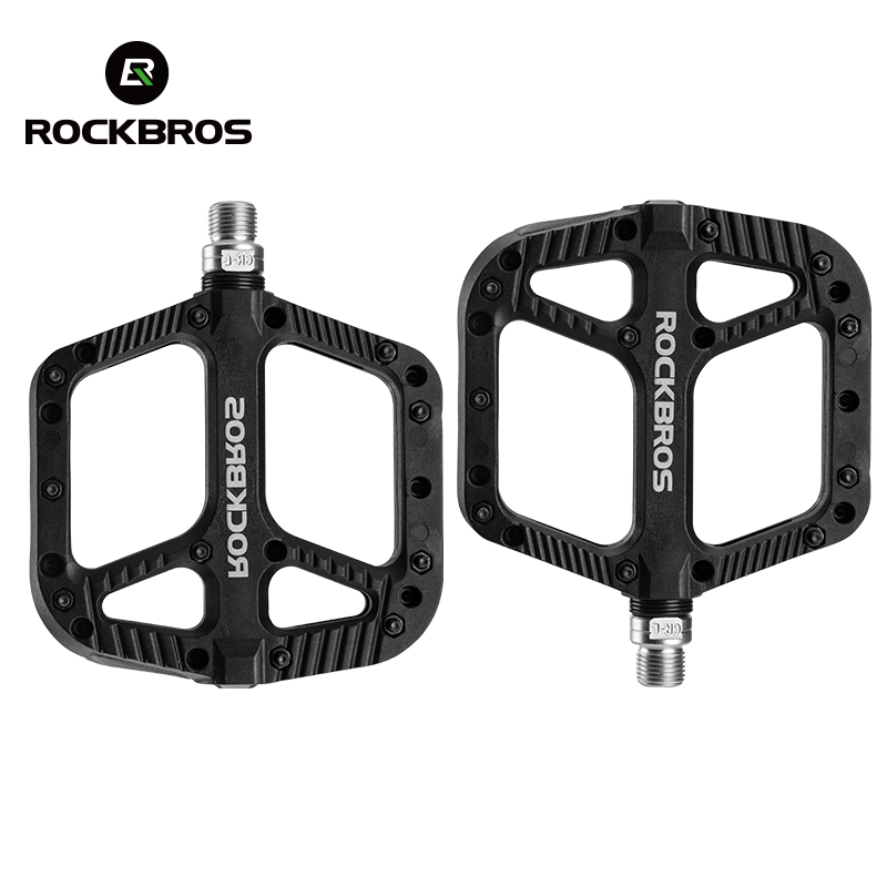 Велосипедные педали ROCKBROS, ультралегкие велосипедные педали с плоской платформой, нейлоновое волокно, фиксированная передача, 2018