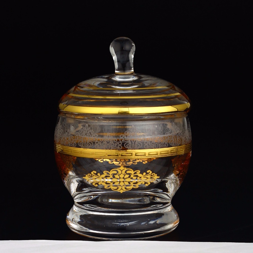 Сахарница 1551 (1 шт.), декор: мазал, Цвет: Золотой