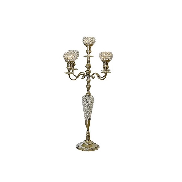 Gold Crystal 5 Arms Tall candelabra