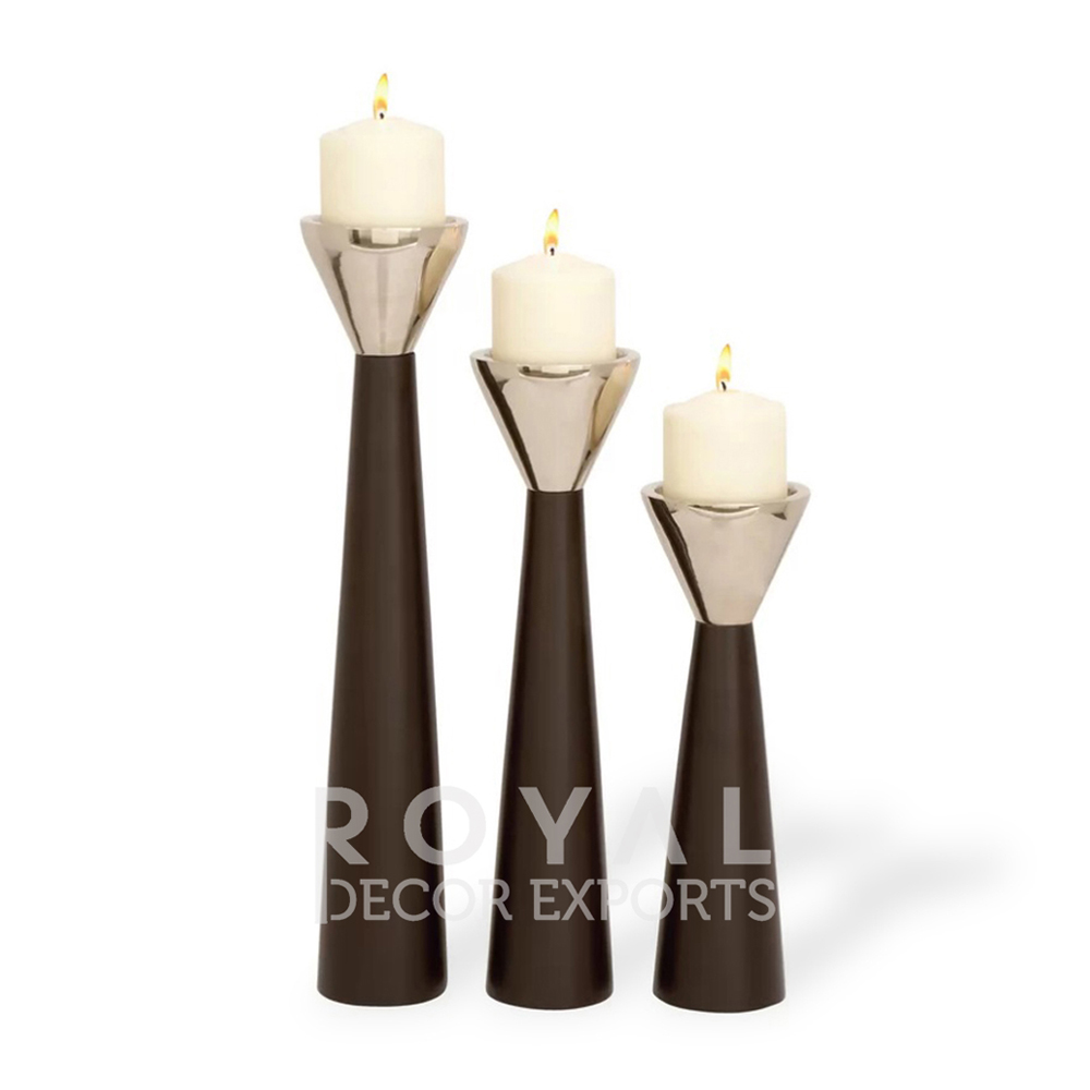 Metal Wood Candle Holder Candle Stick