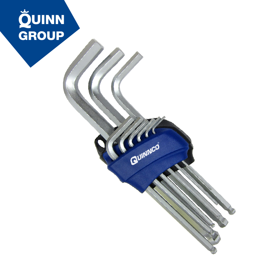Quinnco 9 шт. S2 стальной короткий кронштейн шариковый шестигранный L-ключ, набор инструментов для шестигранных ключей