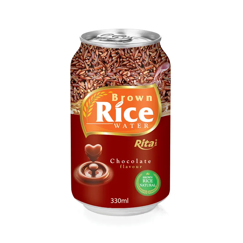 Free Sample Free Design Label Modern Factory Manufacturer 330ml Canned Chocolate Brown Rice Drink