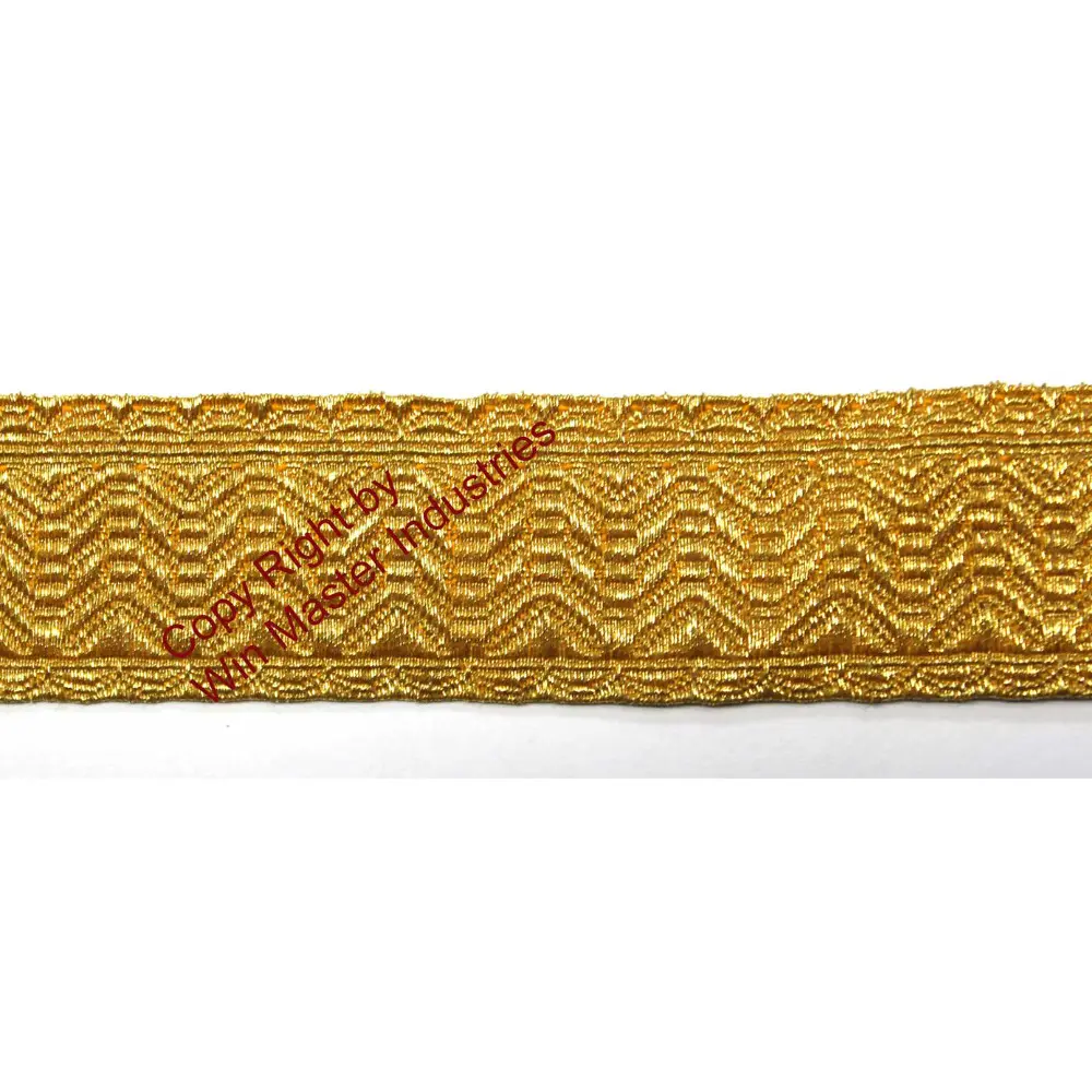 Artillery Gold Wire Braid Lace 50mm for Ceremonial Uniform Ceremonial Officers Uniforms Braid Laces