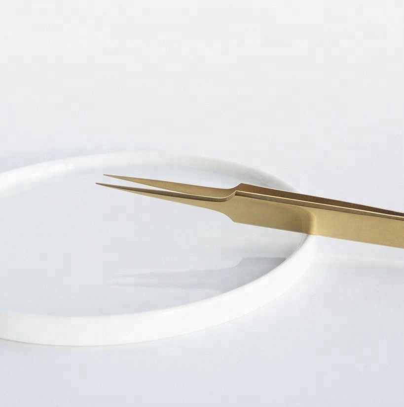 straight rose gold eyelash extension tweezers for all kinds of eyelashes