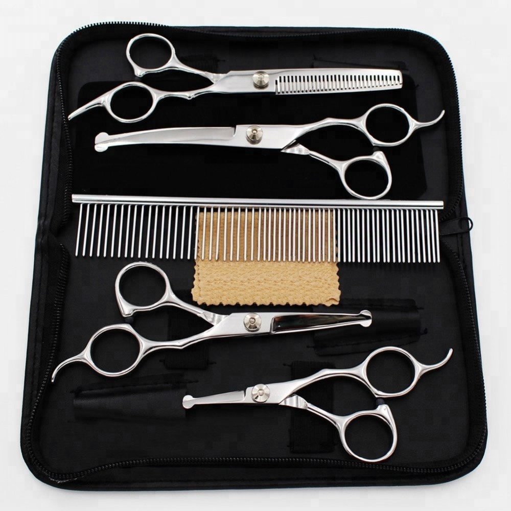 5 parts one set Round Tip Cat Dog Grooming Scissors Kit