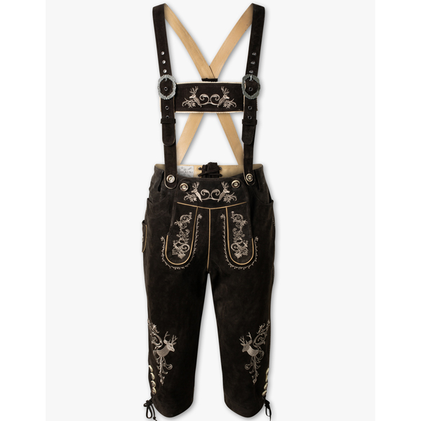 German Knee length Lederhosen with Suspenders