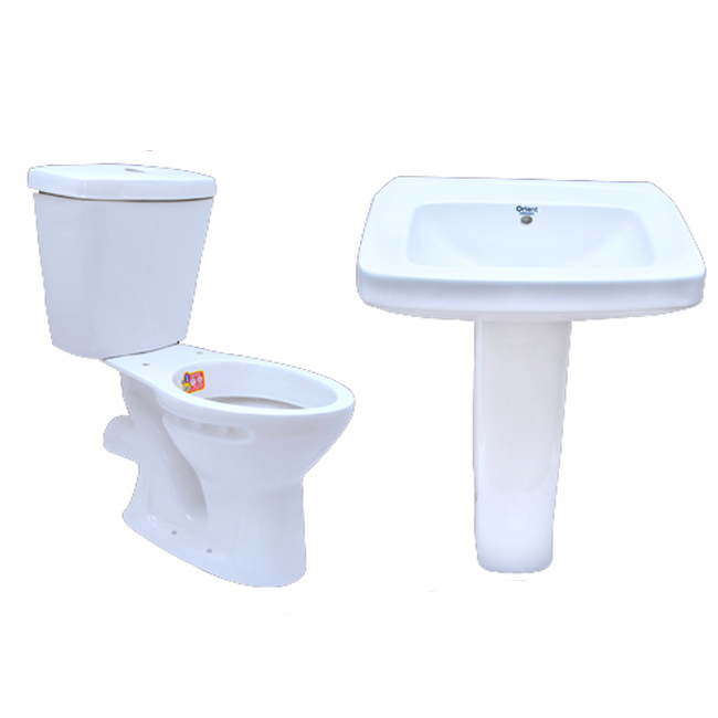 Beautifully Designed Combination of Ceramic Hand Wash Basin and Toilet Suites