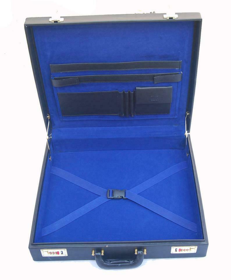 Чехол-фартук Master mason с двойным кодовым замком из натуральной кожи masonic hard file case