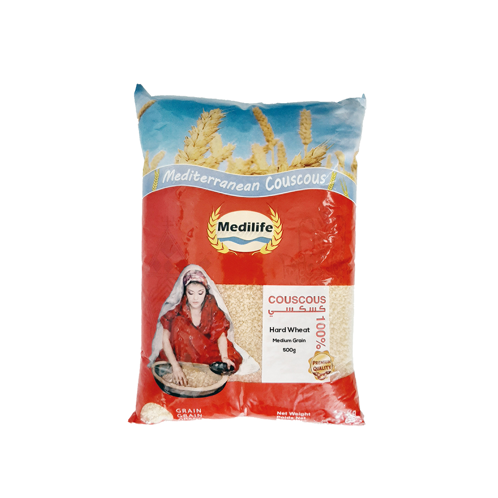 Ultra premium quality Whole Wheat Couscous, Wholesale Couscous Medium Grain Bag 500g.
