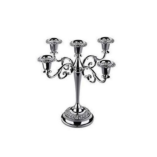 5 Light Aluminium Silver Candelabra