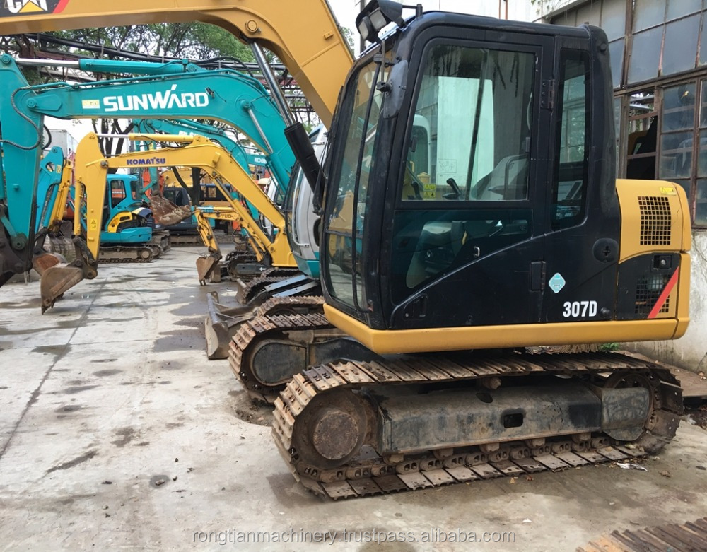 Прочный Подержанный оригинальный экскаватор Cat 307 из Японии во дворе для продажи