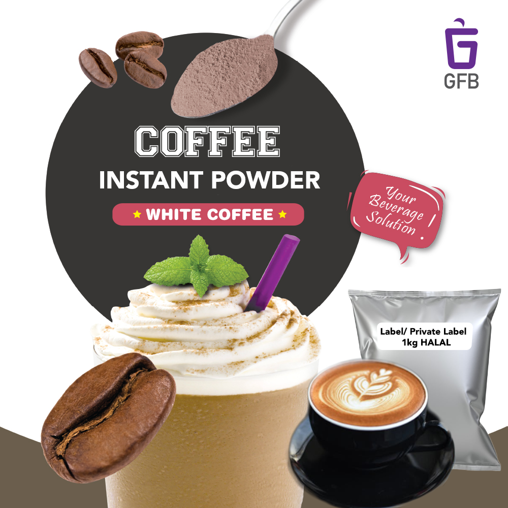 Halal 1KG Instant Coffee Powder Bulk White Coffee Powder