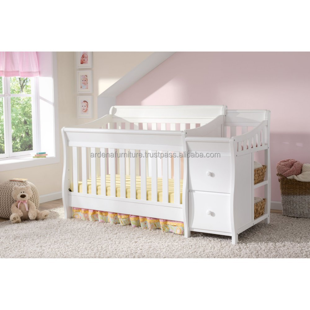 Princess Multifunction Baby Crib Bed Kids' Crib for Baby Bedding Room Furniture Europe Customized French Solid Wood Comfortable