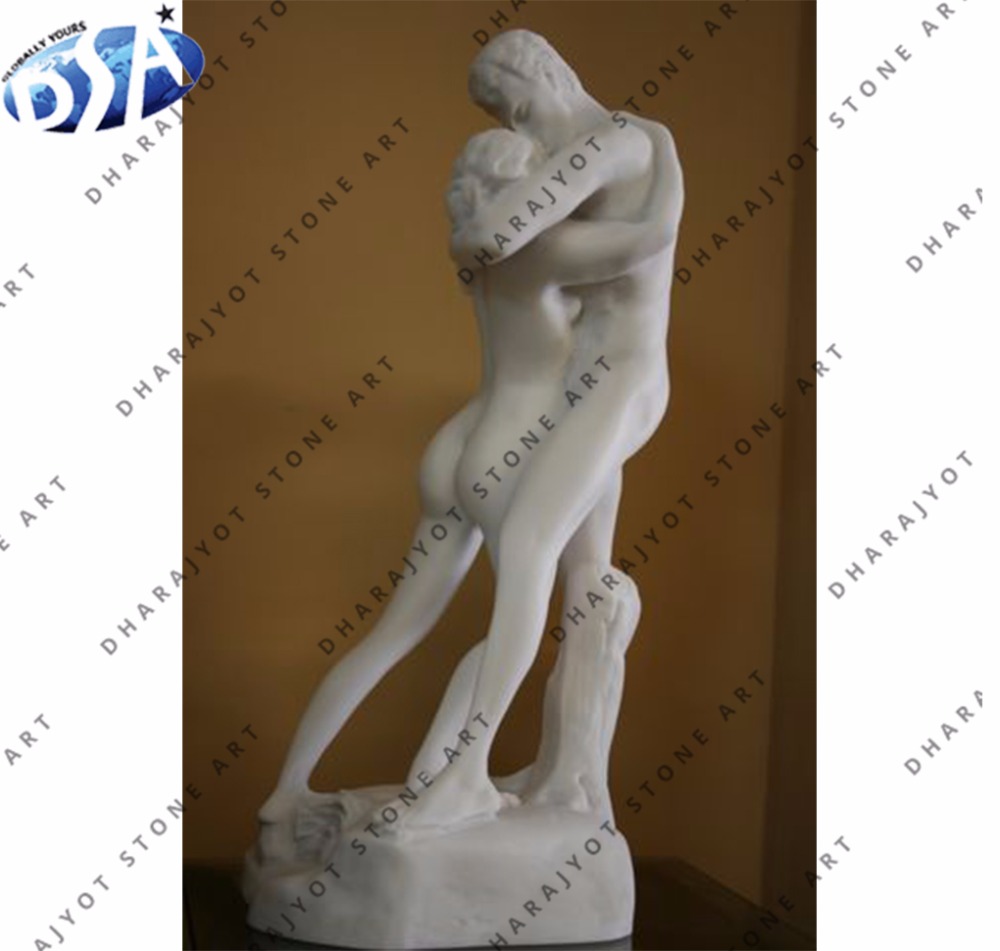Белая полированная мраморная эротическая скульптура для пары