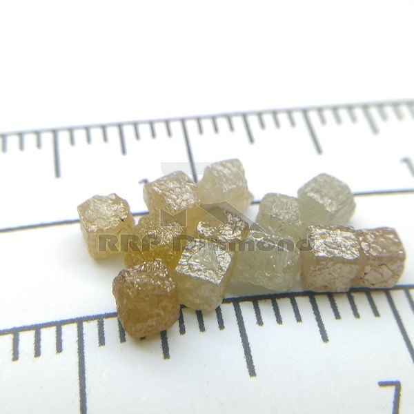 3 MM 0.30 CARAT PER PIECE CONGO CUBS NATURAL ROUGH DIAMOND BEADS Strand Raw Uncut Green Yellow Price Per Carat