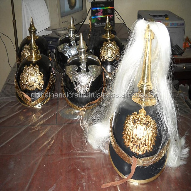 Немецкий древних pickelhaube Пруссии кожаные мотоциклетные шлемы