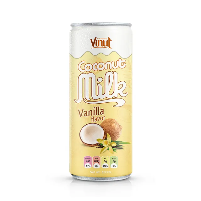 320ml Cans Coconut milk with Vanilla flavor OEM Customized Style