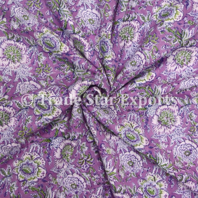 Handmade ethnic beautiful unstitched dress material block print soft cotton fabric