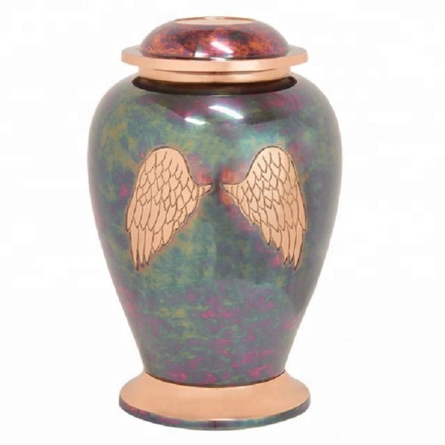 Латунная урна для кремации Angel Wings Raku