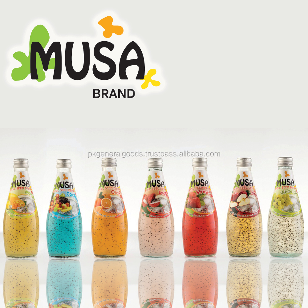 Basil Seed пить сок стеклянная бутылка 290 мл Муса бренд