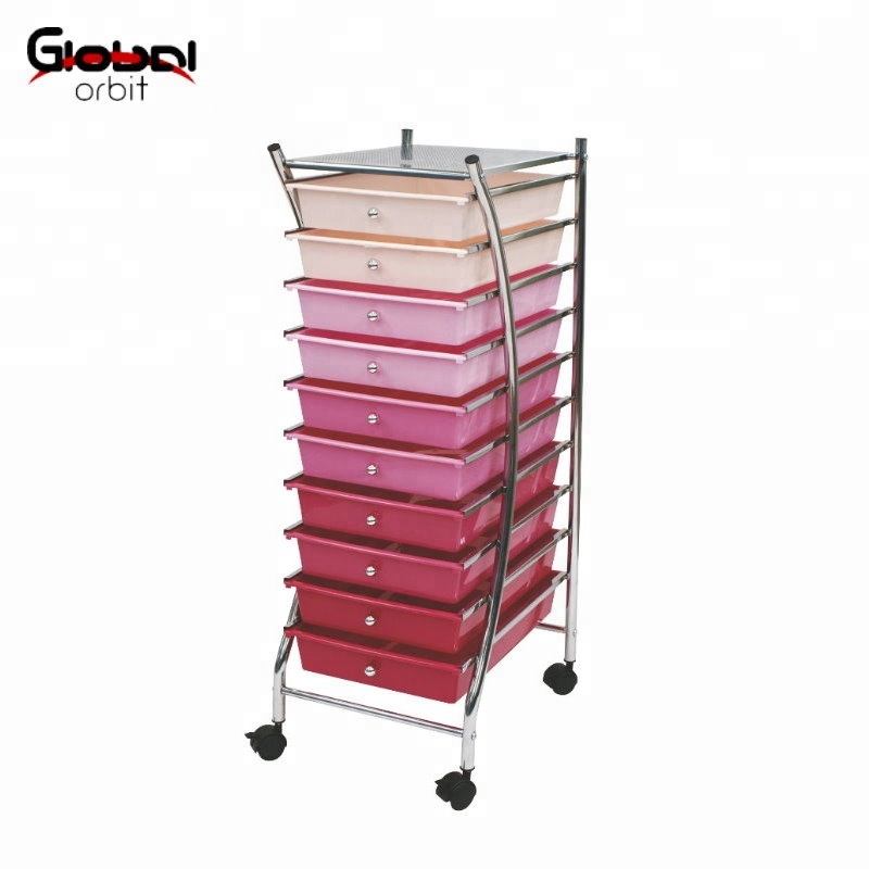 10 Plastic Drawer Rolling Cart Storage Trolley Cart