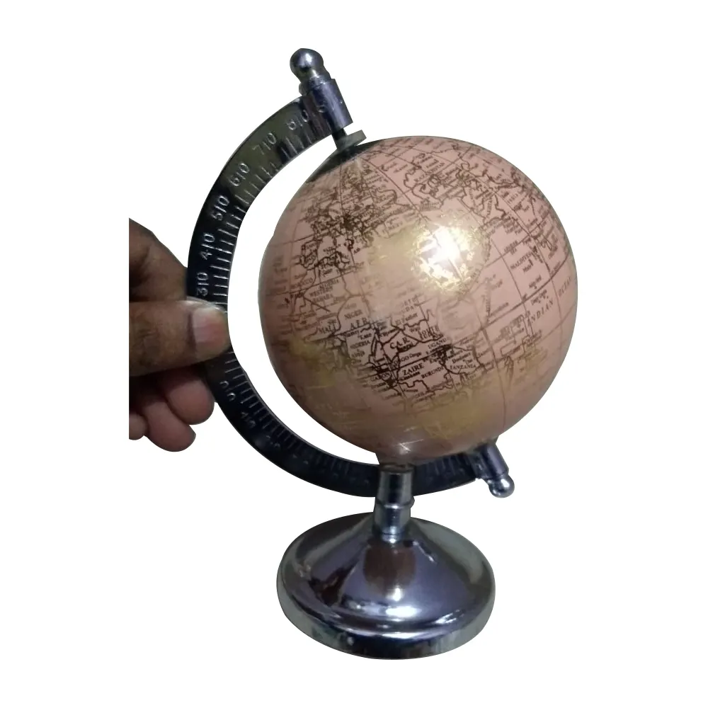 Wholesaler Metal Stand World Globe for Decoration Silver Finish Made Best Quality Products