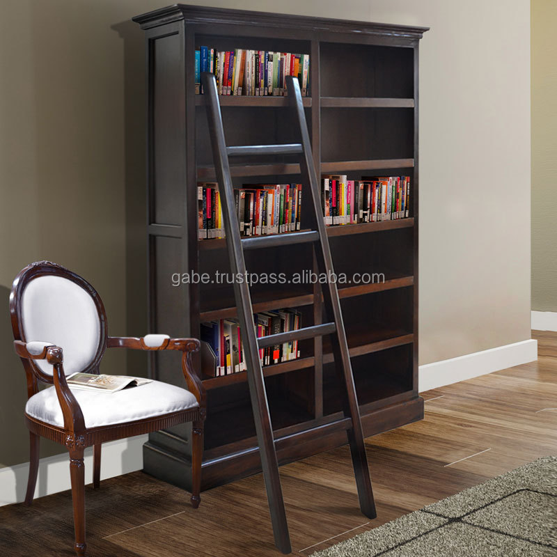 Library Cabinet Iberia Dark Brown Mahogany Wood Furniture