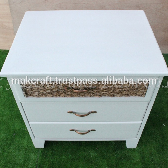 Water Hyacinth Indoor Rattan Small Cabinet 3 Drawers Living Room Furniture Accessories Products
