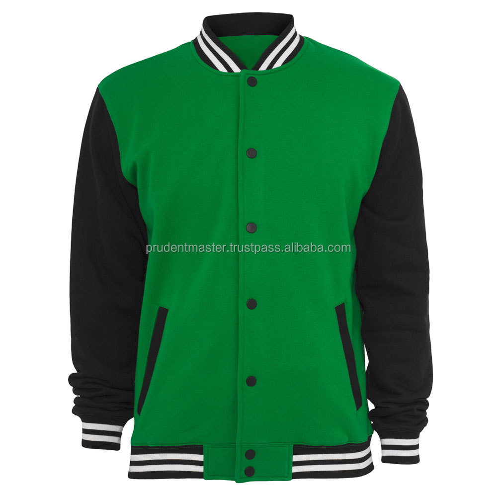 Plain outdoor fleece embroidered cotton baseball varsity jacket