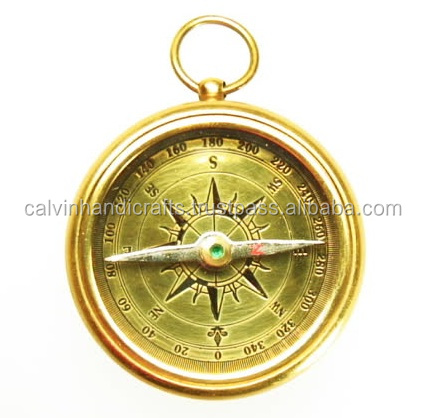 Collectible brass Vintage Golden Compass On Antique Map COMPASS CHCOM639