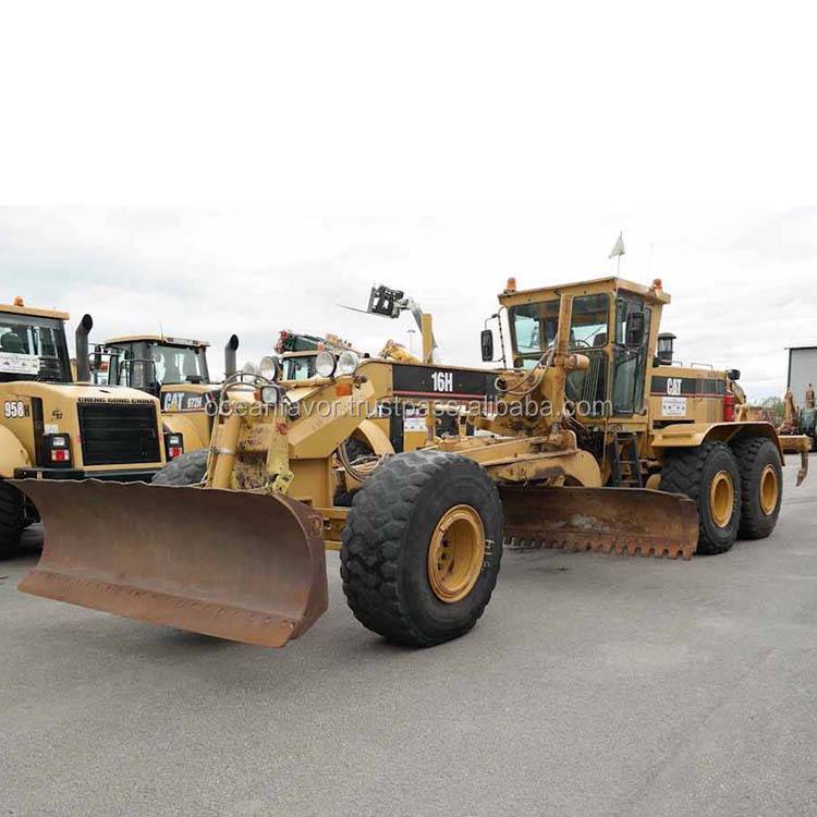 США сделали оригинальный Caterpillar 16 H автогрейдер в Шанхае, дешевые используется кошка 16 грейдер низкая цена на продажу
