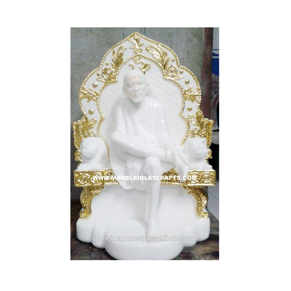 Красивая мраморная статуя Сай Baba ручной работы