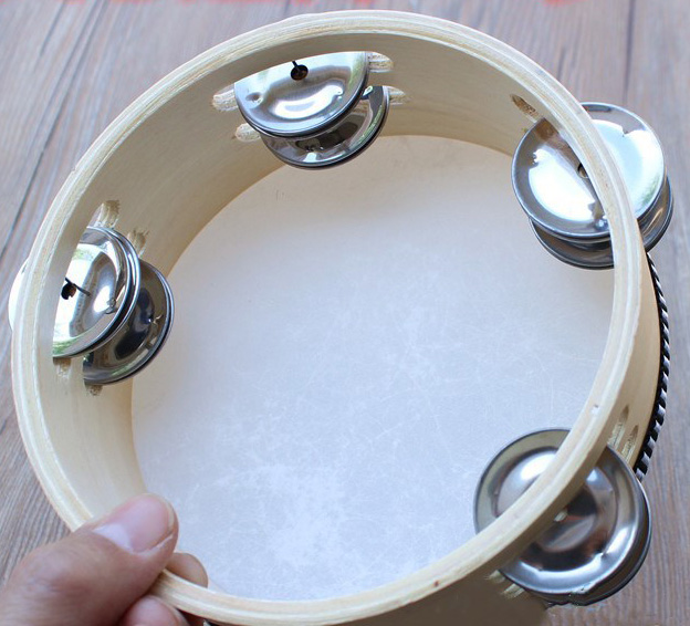 Wholesale oem musical instrument percussion wooden tambourine