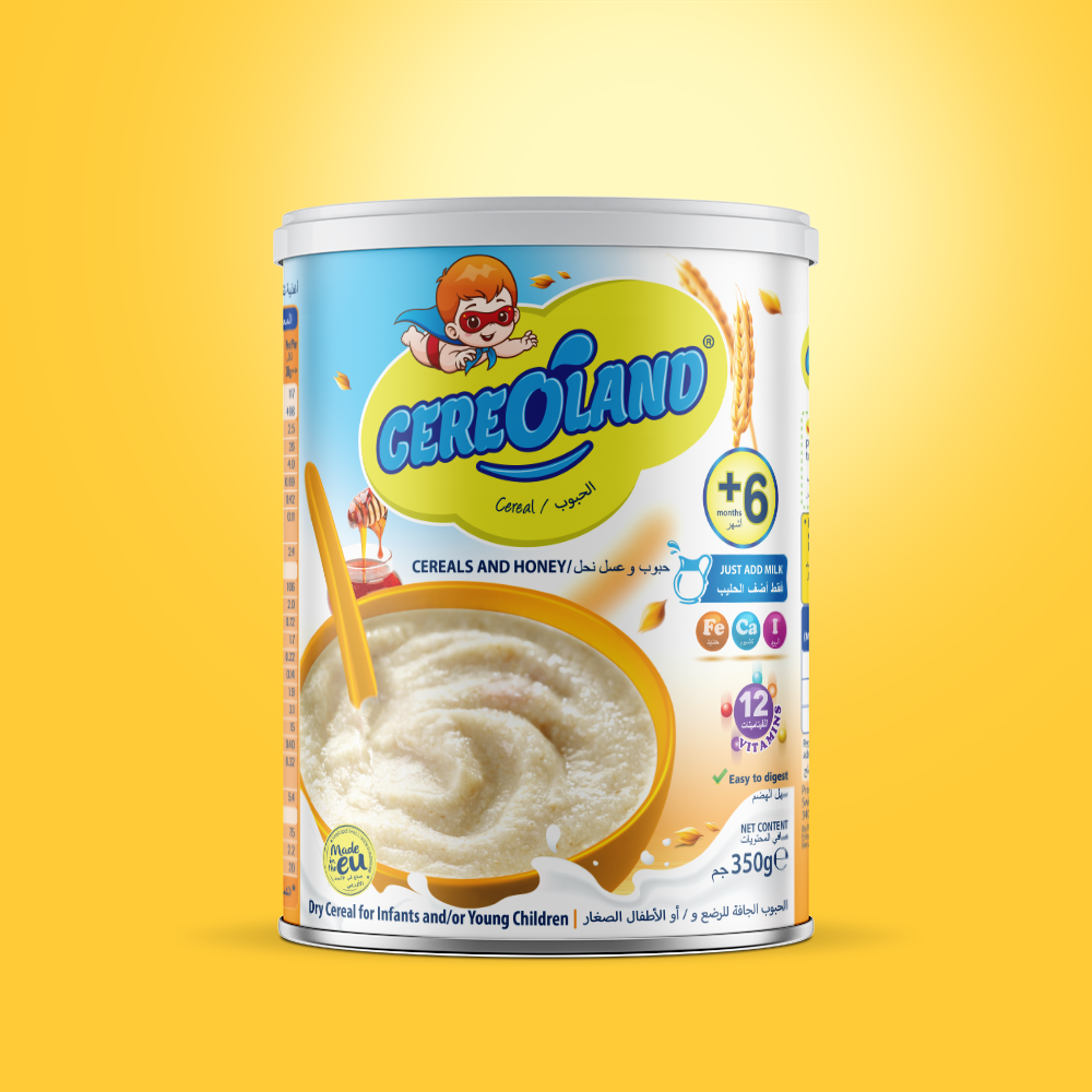 Зерновые злаки для детского питания CEREOLAND с медом-350 г олова