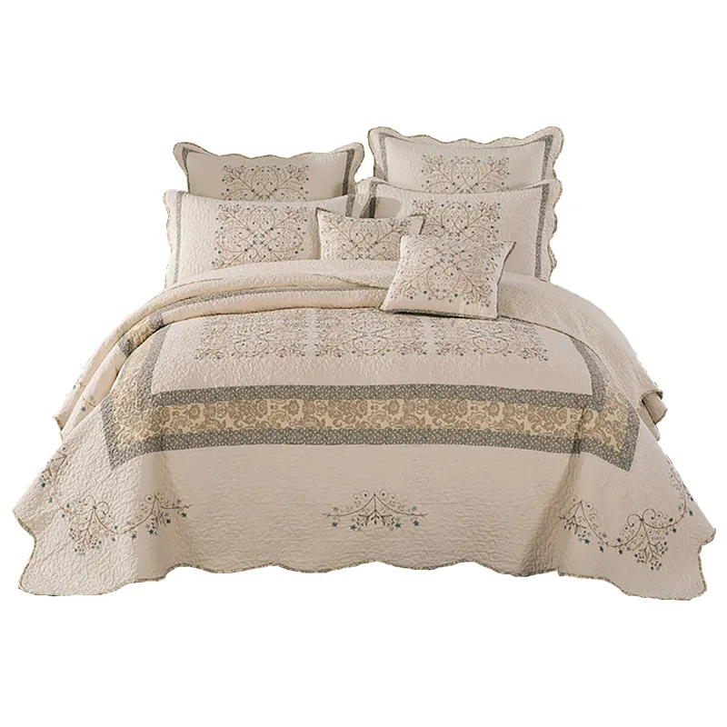 Luxury indian quilted bedspread, good patchwork bedspread set for home