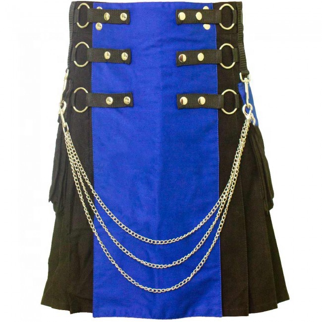 Fashion Tactical Hybrid Kilt Blue And Black
