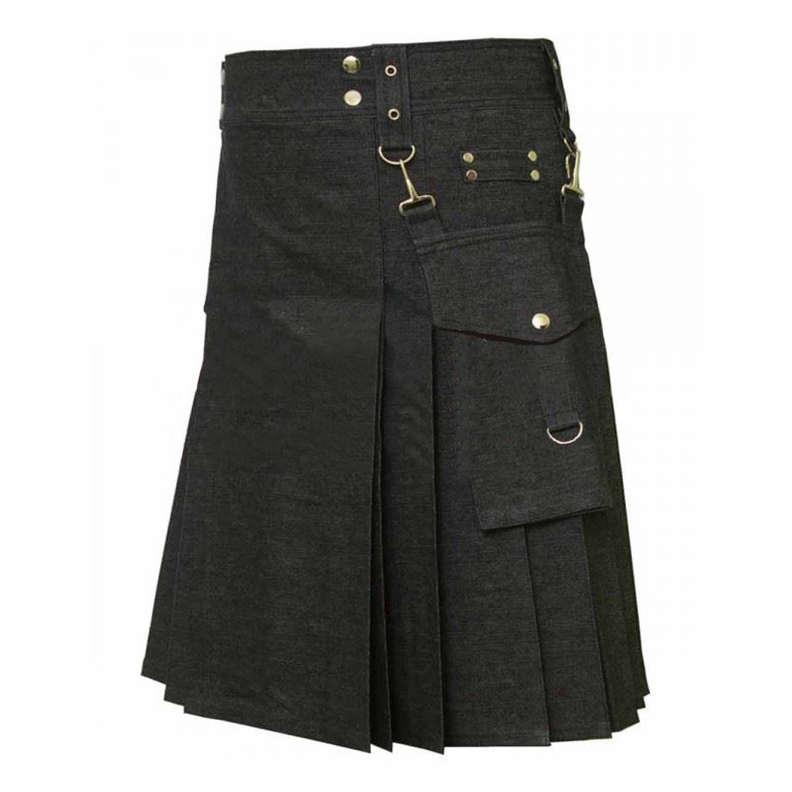 Top Trending Detachable Pockets Denim Kilt Manufacturer And Suppliers
