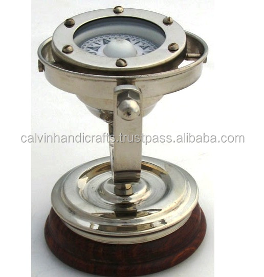 Collectible Nautical 5" GIMBALS COMPASS Silver Plating SHIP COMPASSES CHCOM612