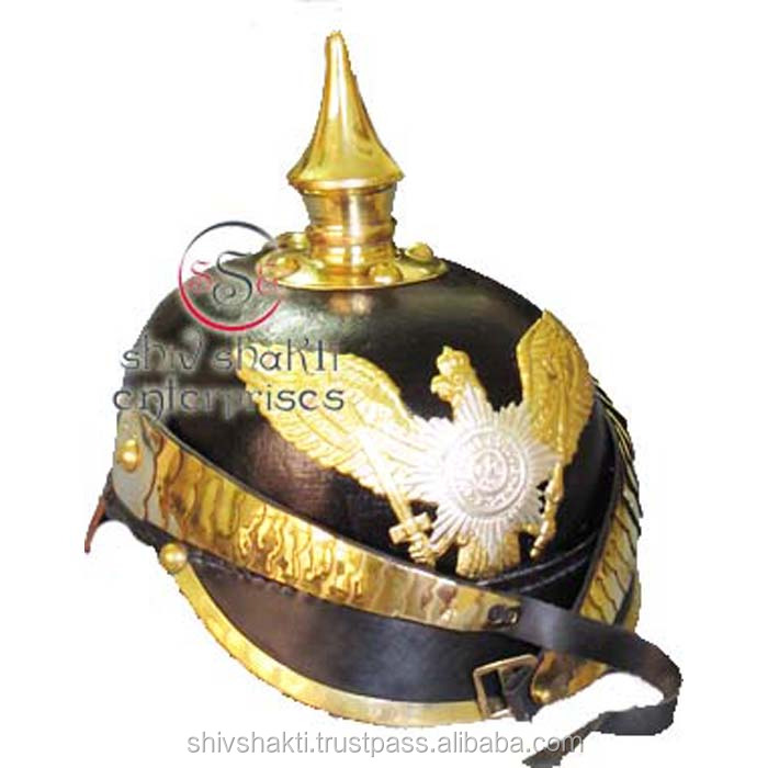 Носимый шлем Pickelhaube, кожаный шлем, шлем прусского сада