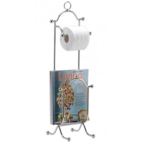 Stainless Steel Toilet Paper Holder with Magazine Rack