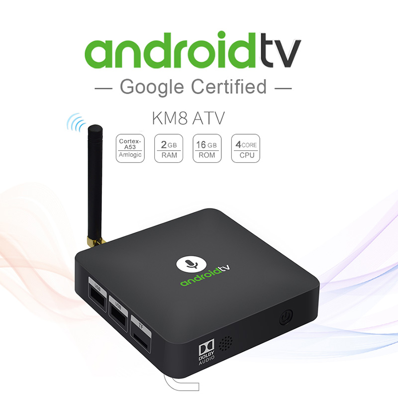 ТВ-приставка Mecool KM8 4K Google Android 8,0 2Gb16Gb с голосовым пультом дистанционного управления