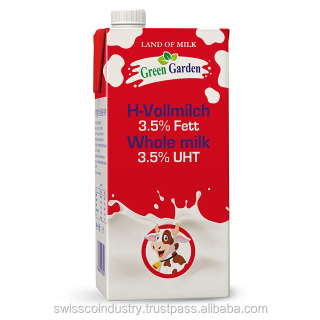 MILK UHT 3,5% GREEN GARDEN 200 ML WITH STRAW FROM THE ALPIN MOUNTAINS