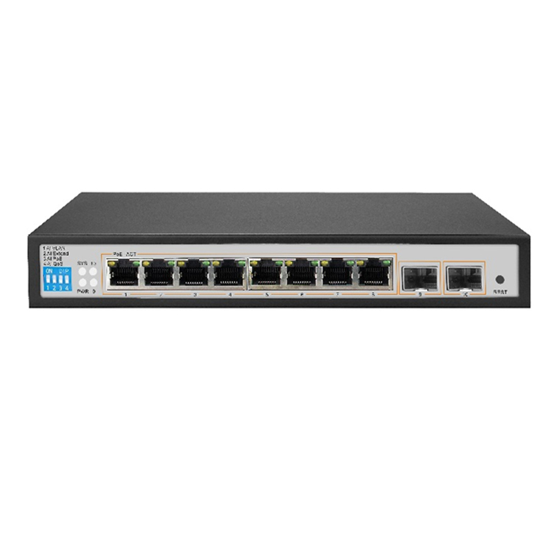 8 port gigabit poe switch managed with fiber port