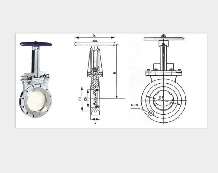 Slurry Chain actuated knife gate valve DN 150 PN16