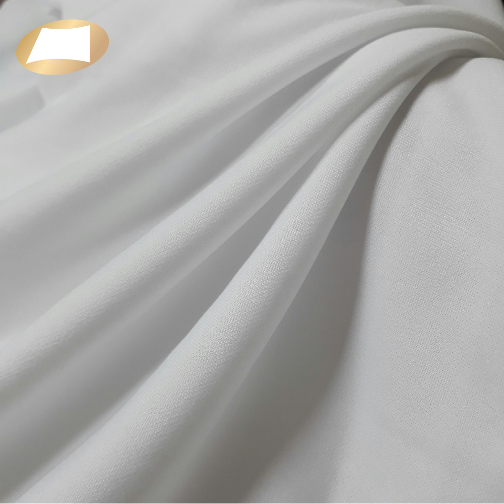 White coolmax polyester moisture wicking yarn fabric for polo shirt