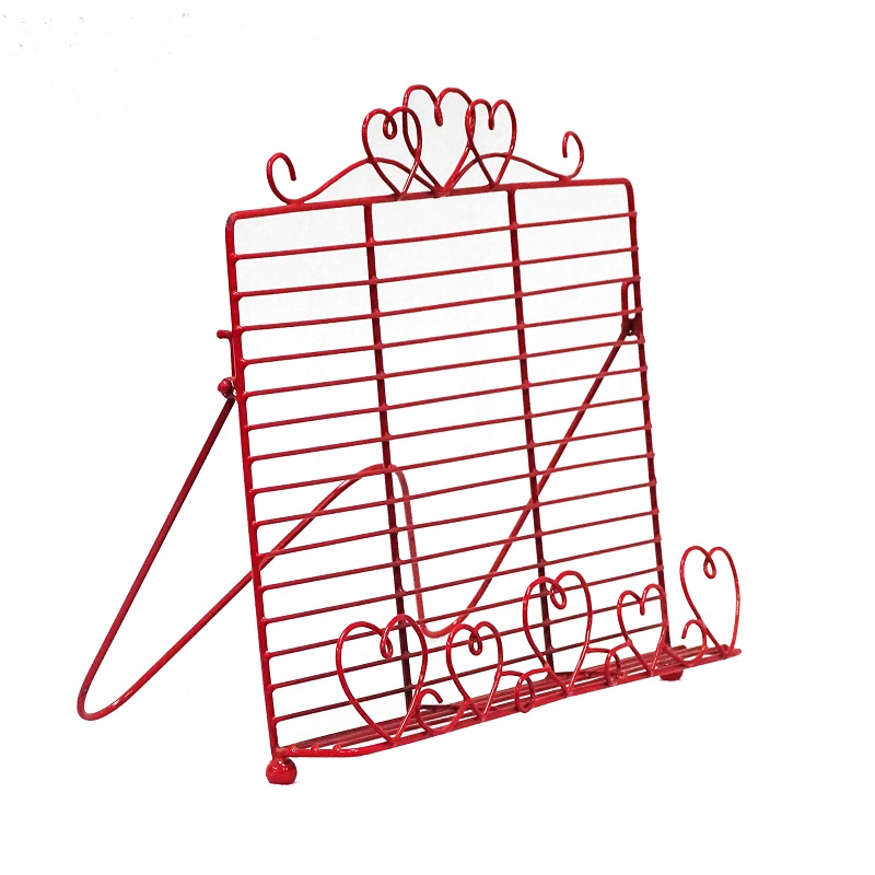 New Decorative Metal Mesh Wire Red File holder display brochure rack book stand