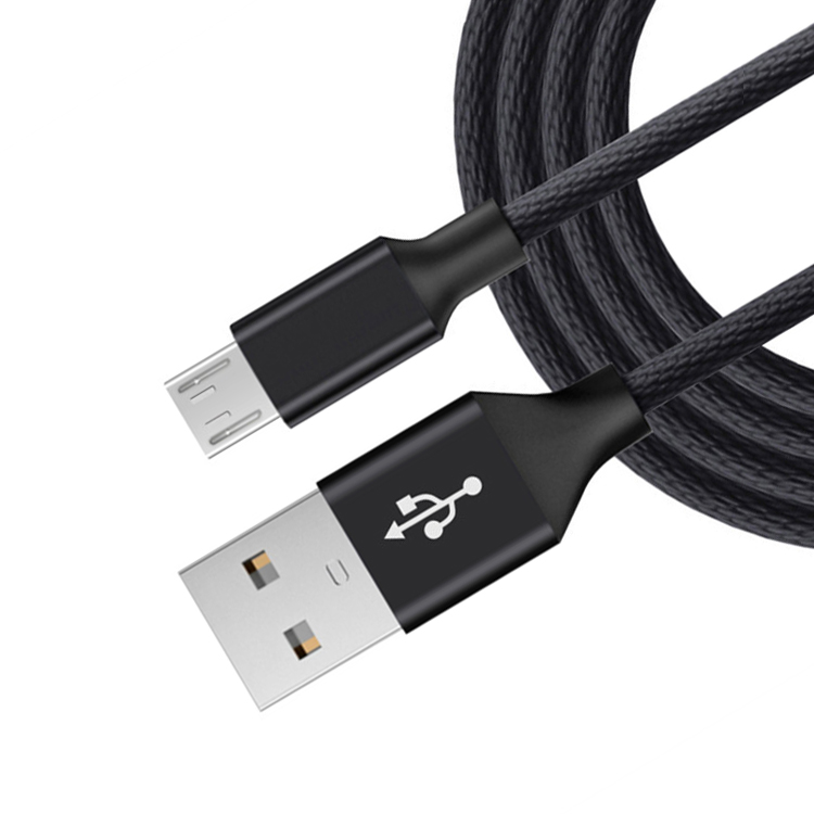 6 футов длинный нейлоновый Плетеный оригинальный Черный Micro USB кабель