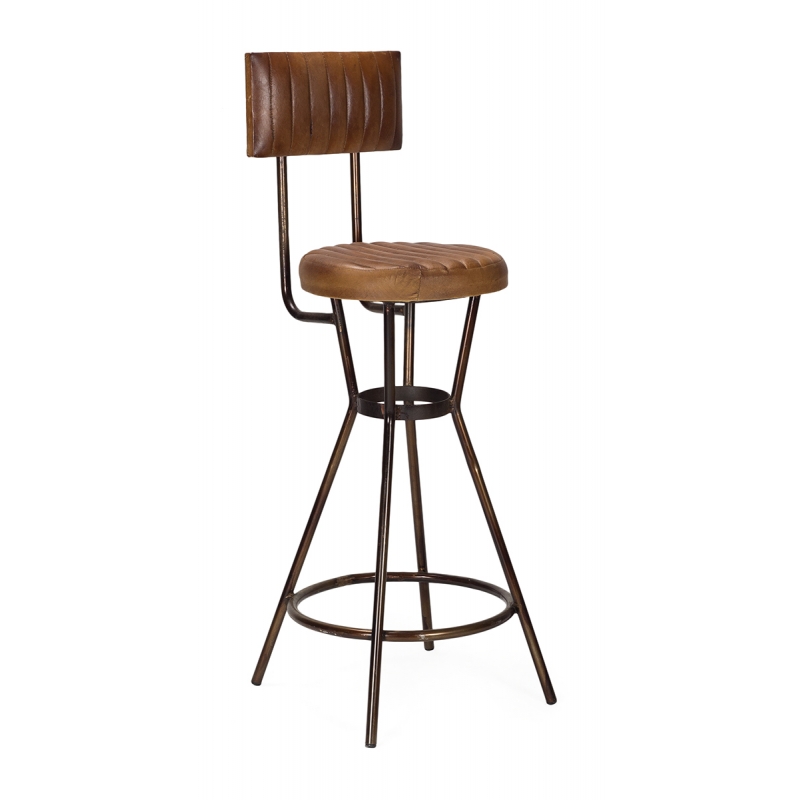 Leather & Iron Industrial Chair